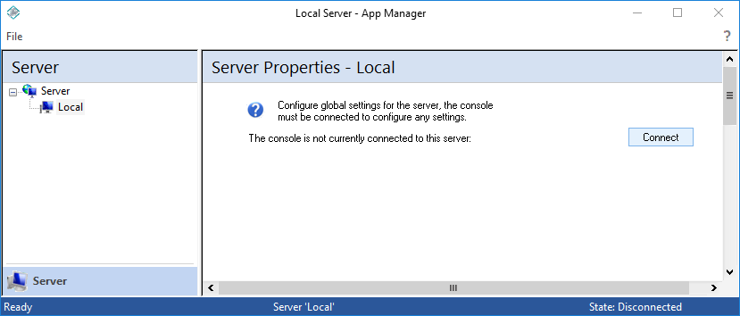 Picture showing the App Manager main window.